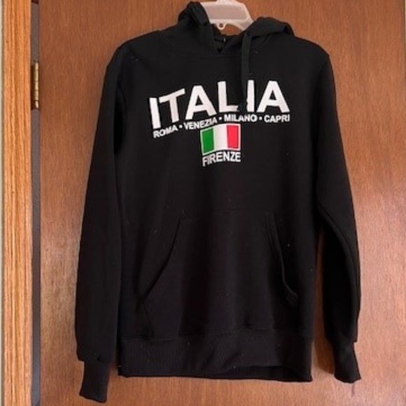 Men's Italia Hoodie Black size Medium - Picture 1 of 2